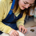 Rebecca Brown working in her studio 2019